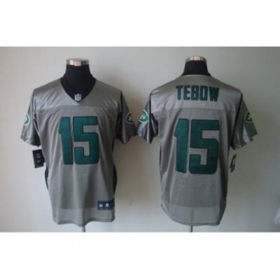 Nike New York Jets 15 Tim Tebow Grey Elite Shadow NFL Jersey