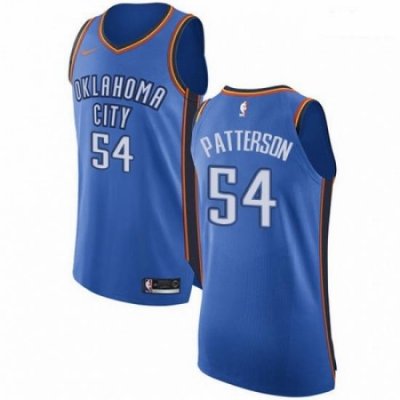 Mens Nike Oklahoma City Thunder 54 Patrick Patterson Authentic Royal Blue Road NBA Jersey Icon Edition