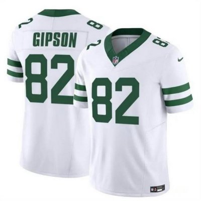 Men New York Jets 82 Xavier Gipson 2023 F U S E  White Throwback Vapor Untouchable Limited Stitched Jersey