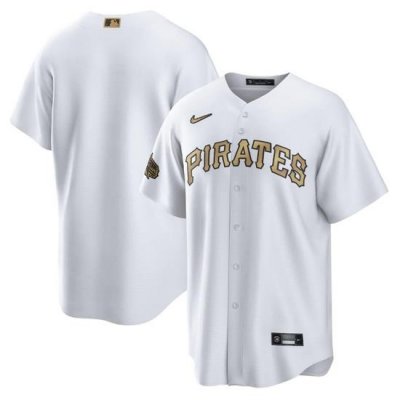 Men Pittsburgh Pirates Blank 2022 All Star White Cool Base Stitched Baseball Jersey