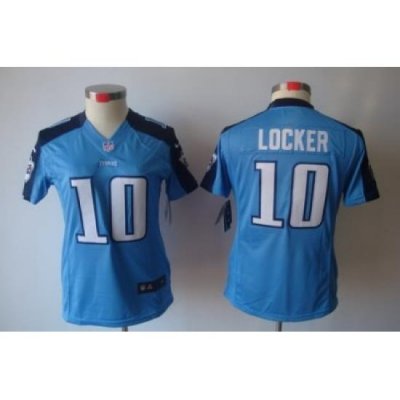 Women NFL Tennessee Titans #10 Jake Locker Blue Color[NIKE LIMITED Jersey]