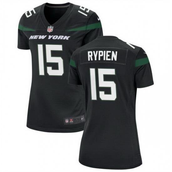 Women New York Jets 15 Brett Rypien Black Stitched Football Jersey