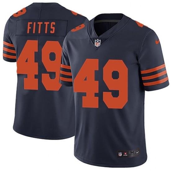 Kylie Fitts Chicago Bears #49 Men Color Rush Legend Nike Jersey Navy Blue Orange