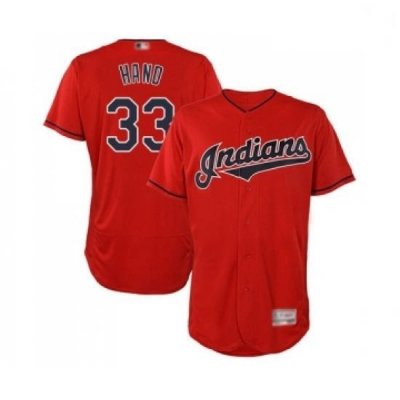 Mens Cleveland Indians 33 Brad Hand Scarlet Alternate Flex Base Authentic Collection Baseball Jersey