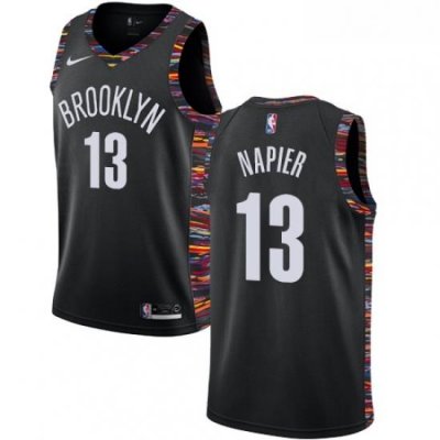 Youth Nike Brooklyn Nets 13 Shabazz Napier Swingman Black NBA Jersey 2018 19 City Edition