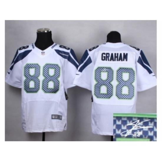 Nike Seattle Seahawks 88 Jimmy Graham white Elite Signature NFL Jersey