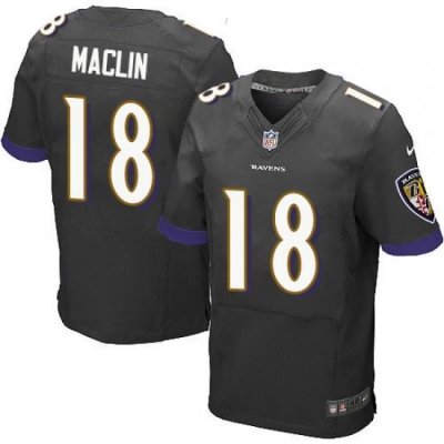 Nike Ravens #18 Jeremy Maclin Black Alternate Mens Stitched NFL New Elite Jersey