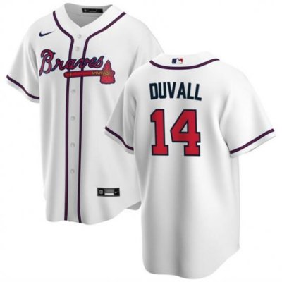 Men Atlanta Braves 14 Adam Duvall White Cool Base Stitched Baseball Jersey