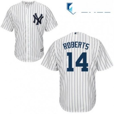 Youth Majestic New York Yankees 14 Brian Roberts Replica White Home MLB Jersey