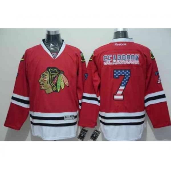 nhl jerseys chicago blackhawks #7 seabrook red[national flag version]