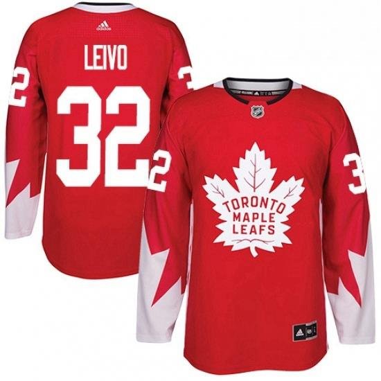 Mens Adidas Toronto Maple Leafs 32 Josh Leivo Premier Red Alternate NHL Jersey