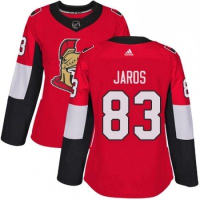 Womens Adidas Ottawa Senators 83 Christian Jaros Premier Red Home NHL Jersey