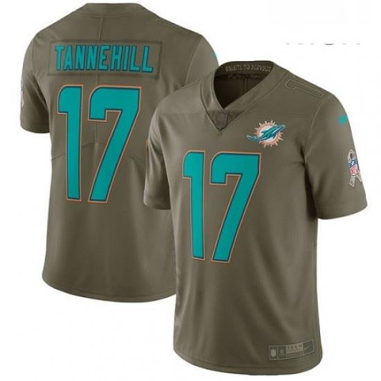 Mens Nike Miami Dolphins 17 Ryan Tannehill Limited Olive 2017 Salute to Service NFL Jersey