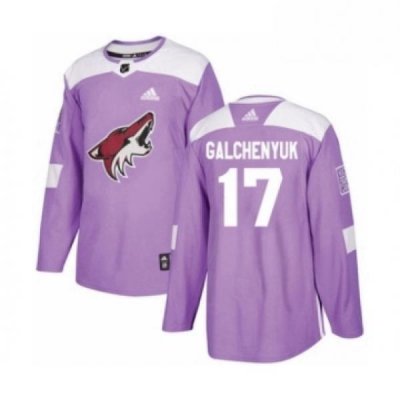 Youth Adidas Arizona Coyotes 17 Alex Galchenyuk Authentic Purple Fights Cancer Practice NHL Jersey