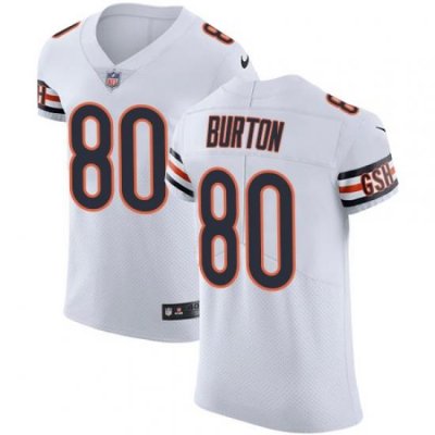 Nike Bears #80 Trey Burton White Men Stitched NFL Vapor Untouchable Elite Jersey