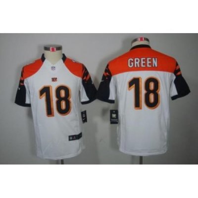 Youth Nike Cincinnati Bengals 18# A.J.Green White Color[Youth Limited Jerseys]