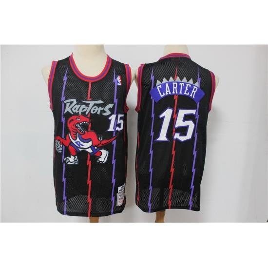 Men Toronto Raptors 15 Vince Carter Purple Hardwood Classics Jersey