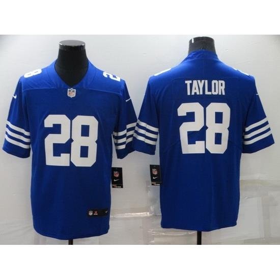 Men Nike Indiana Colts 28 Jonathan Taylor Blue Vapor Untouchable Limited Jersey