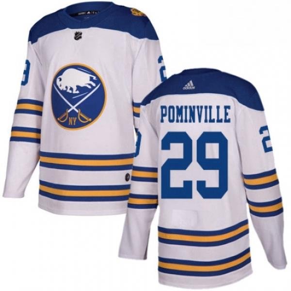 Mens Adidas Buffalo Sabres 29 Jason Pominville Authentic White 2018 Winter Classic NHL Jersey