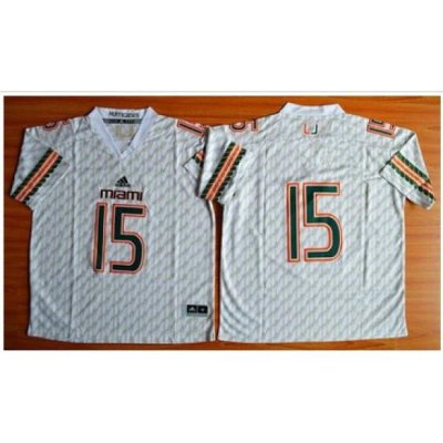 Miami Hurricanes #15 Brad Kaaya White Stitched NCAA Jerseys