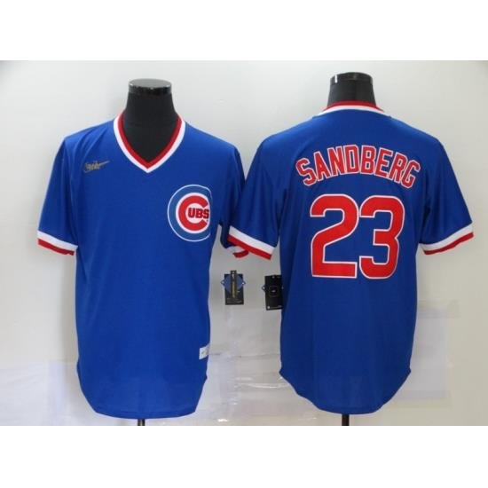 Cubs 23 Ryne Sandberg Royal Nike ThroWback Jersey