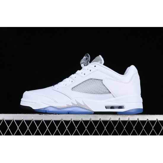 AIR JORDAN 5 LOW WHITE SILVER WHITE GREY BLACK BLUE SILVER 819172 122