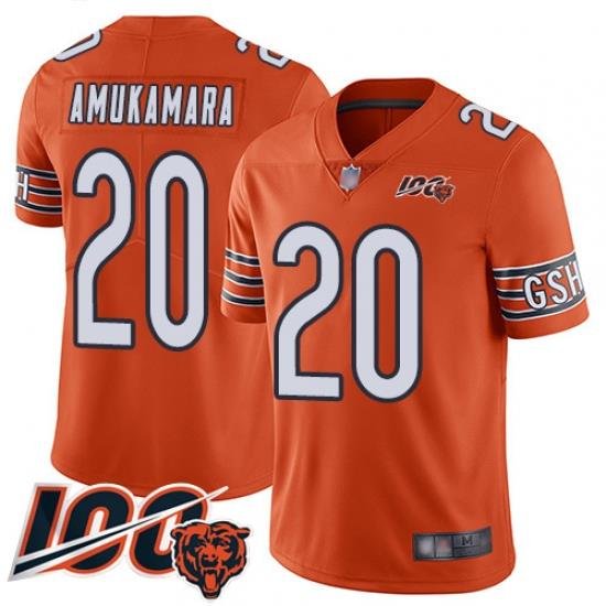 Men Chicago Bears 20 Prince Amukamara Orange Alternate 100th Season Limited Football Jersey