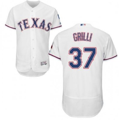 Mens Majestic Texas Rangers 37 Jason Grilli White Flexbase Authentic Collection MLB Jersey