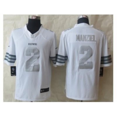 Nike Cleveland Browns 2 Johnny Manziel Platinum White Game NFL Jersey