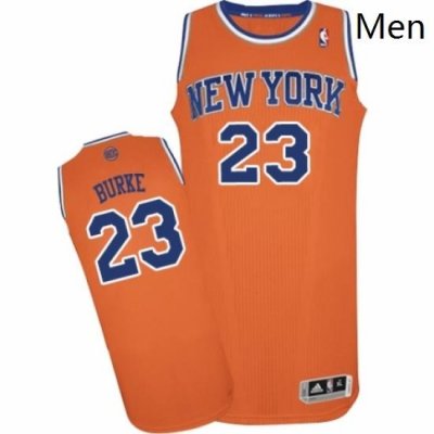 Mens Adidas New York Knicks 23 Trey Burke Authentic Orange Alternate NBA Jersey