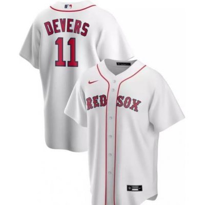 Men Majestic Boston Red Sox 11 Rafael Devers White Home Flex Base  Jersey