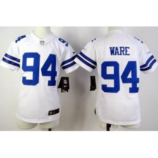 Youth Nike Dallas CoWboys #94 DeMarcus Ware White Nike NFL Jerseys