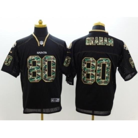 Nike New Orleans Saints 80 Jimmy Graham Black Elite Camo Fashion NFL Jersey