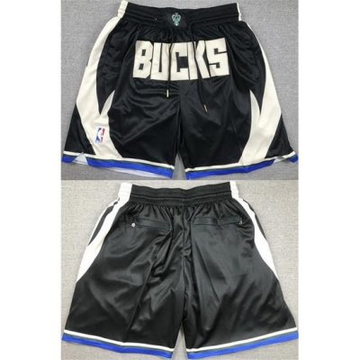 Men Milwaukee Bucks Black Shorts