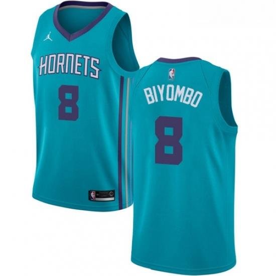 Womens Nike Jordan Charlotte Hornets 8 Bismack Biyombo Swingman Teal NBA Jersey Icon Edition