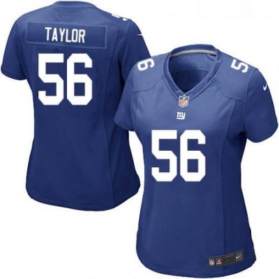 Womens Nike New York Giants 56 Lawrence Taylor Game Royal Blue Team Color NFL Jersey