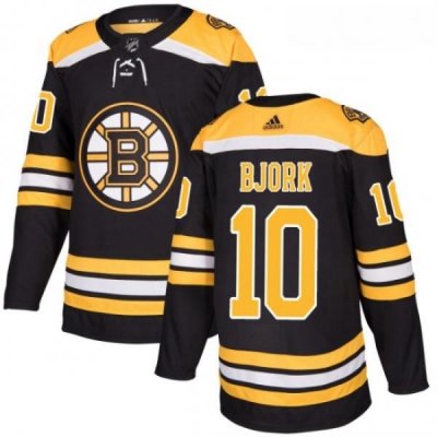 Youth Adidas Boston Bruins 10 Anders Bjork Premier Black Home NHL Jersey