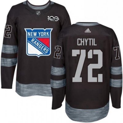 Mens Adidas New York Rangers 72 Filip Chytil Authentic Black 1917 2017 100th Anniversary NHL Jersey