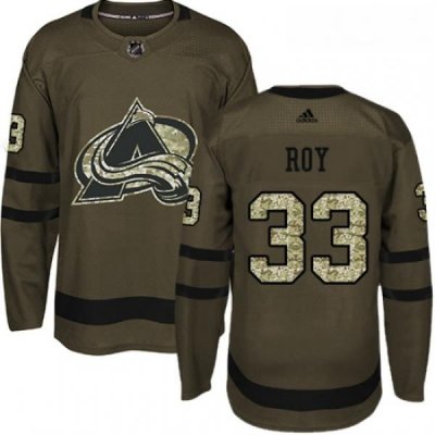 Youth Adidas Colorado Avalanche 33 Patrick Roy Authentic Green Salute to Service NHL Jersey