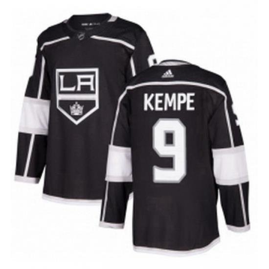 Mens Adidas Los Angeles Kings 9 Adrian Kempe Premier Black Home NHL Jersey