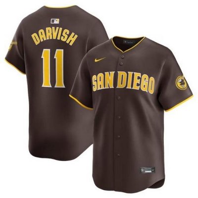 Men San Diego Padres 11 Yu Darvish BroWn 2024 AWay Limited Stitched Baseball Jersey