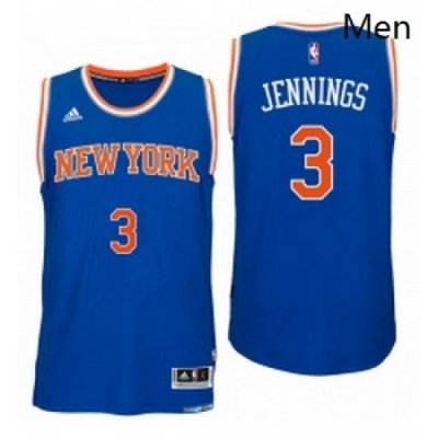 New York Knicks 3 Brandon Jennings 2016 Road Blue New Swingman Jersey