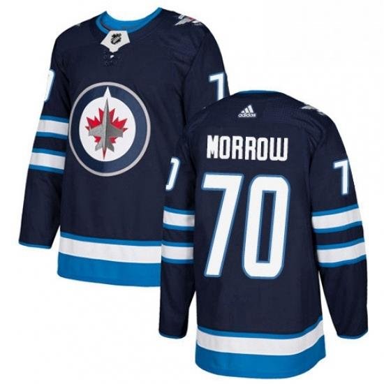 Mens Adidas Winnipeg Jets 70 Joe Morrow Premier Navy Blue Home NHL Jersey