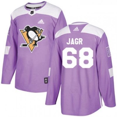 Youth Adidas Pittsburgh Penguins 68 Jaromir Jagr Authentic Purple Fights Cancer Practice NHL Jersey