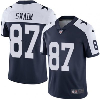 Nike Cowboys #87 Geoff Swaim Navy Blue Thanksgiving Men Stitched NFL Vapor Untouchable Limited Throwback Jersey