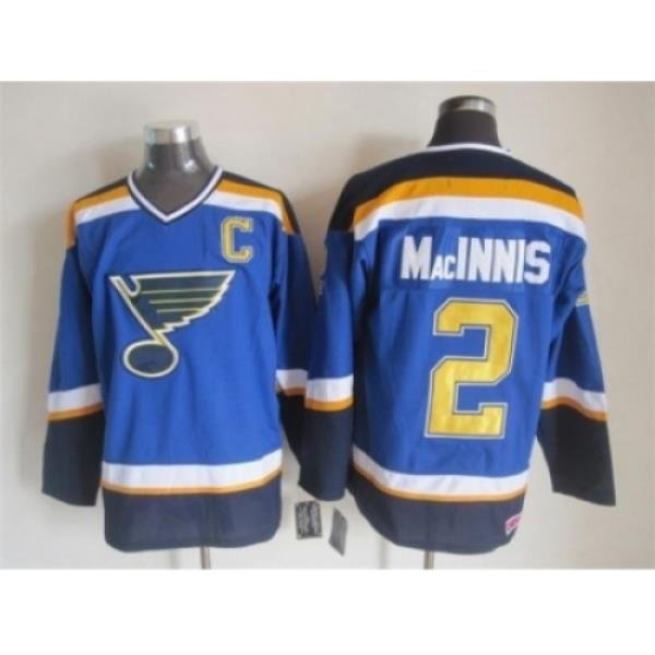 NHL St.Louis Blues #2 MacINNIS blue jerseys