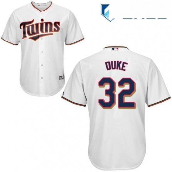 Youth Majestic Minnesota Twins 32 Zach Duke Authentic White Home Cool Base MLB Jersey