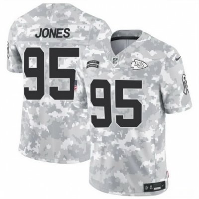 Men Kansas City Chiefs 95 Chris Jones 2024 F U S E Arctic Camo Salute To Service Limited Stitched Football Jersey