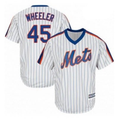 Mens Majestic New York Mets 45 Zack Wheeler Replica White Alternate Cool Base MLB Jersey