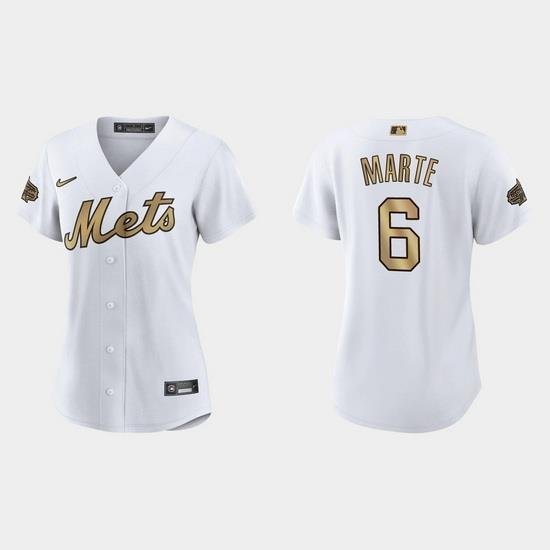 Women NeW York Mets Starling Marte 2022 Mlb All Star Game Replica White Jersey